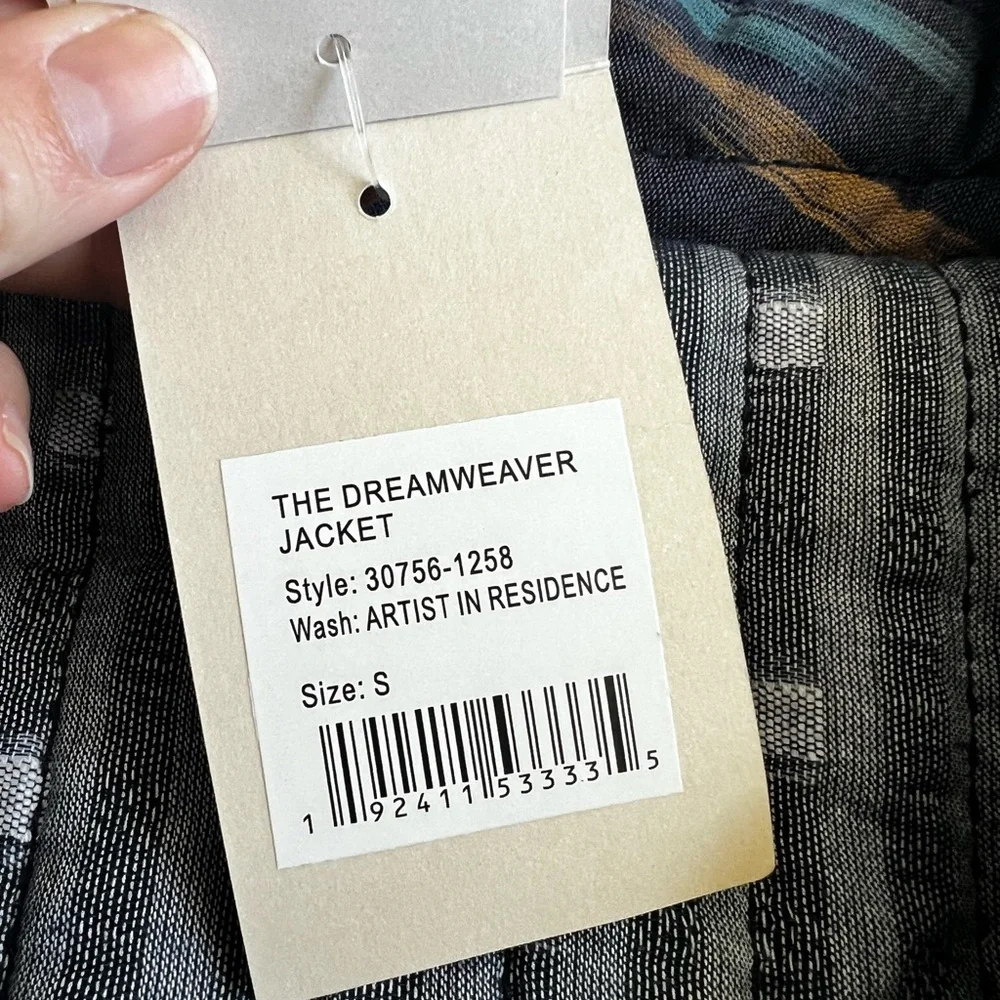 NWT MOTHER Dreamweaver Quilted Jacket Artist in Residence Blue Multi Size Small - Picture 8 of 12